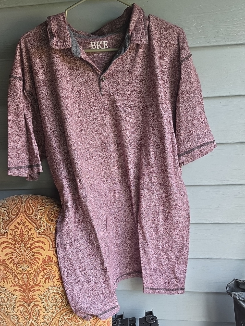 BKE Men's Heathered Dusty Mauve Polo